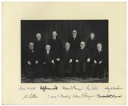 The Burger Supreme Court Signed Photo Mat -- Signed by All Nine Justices, Circa 1981